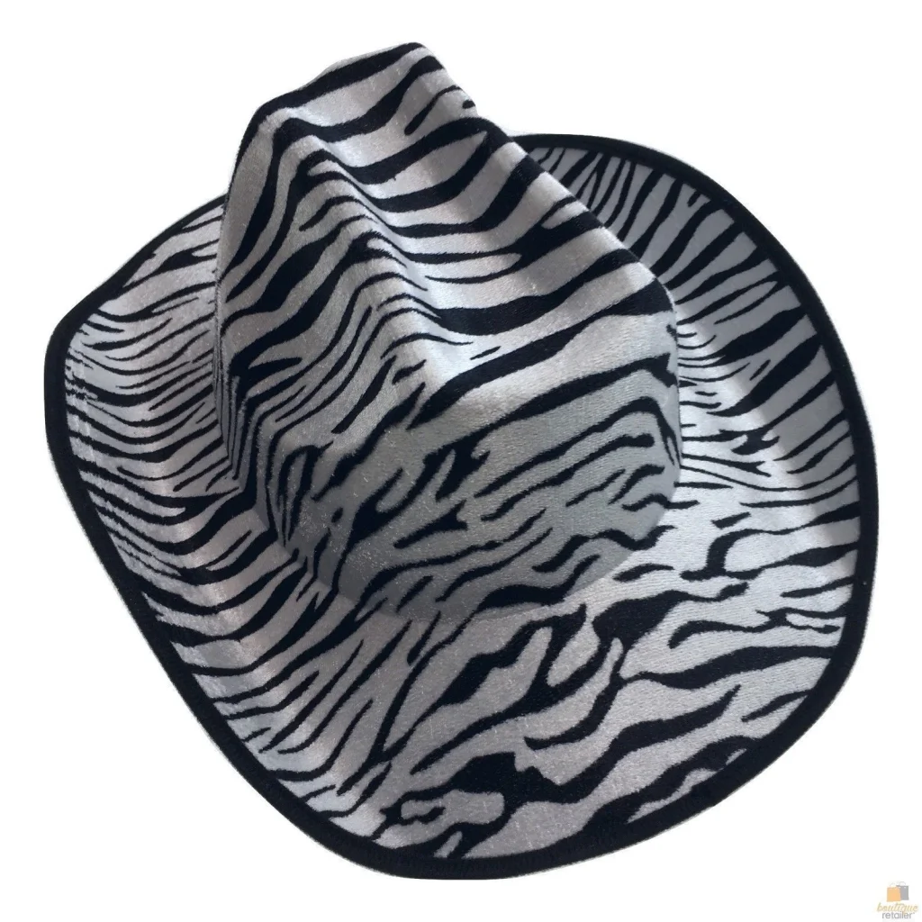 ZEBRA HAT Adult Cowboy Print Wild West Costume Party Fancy