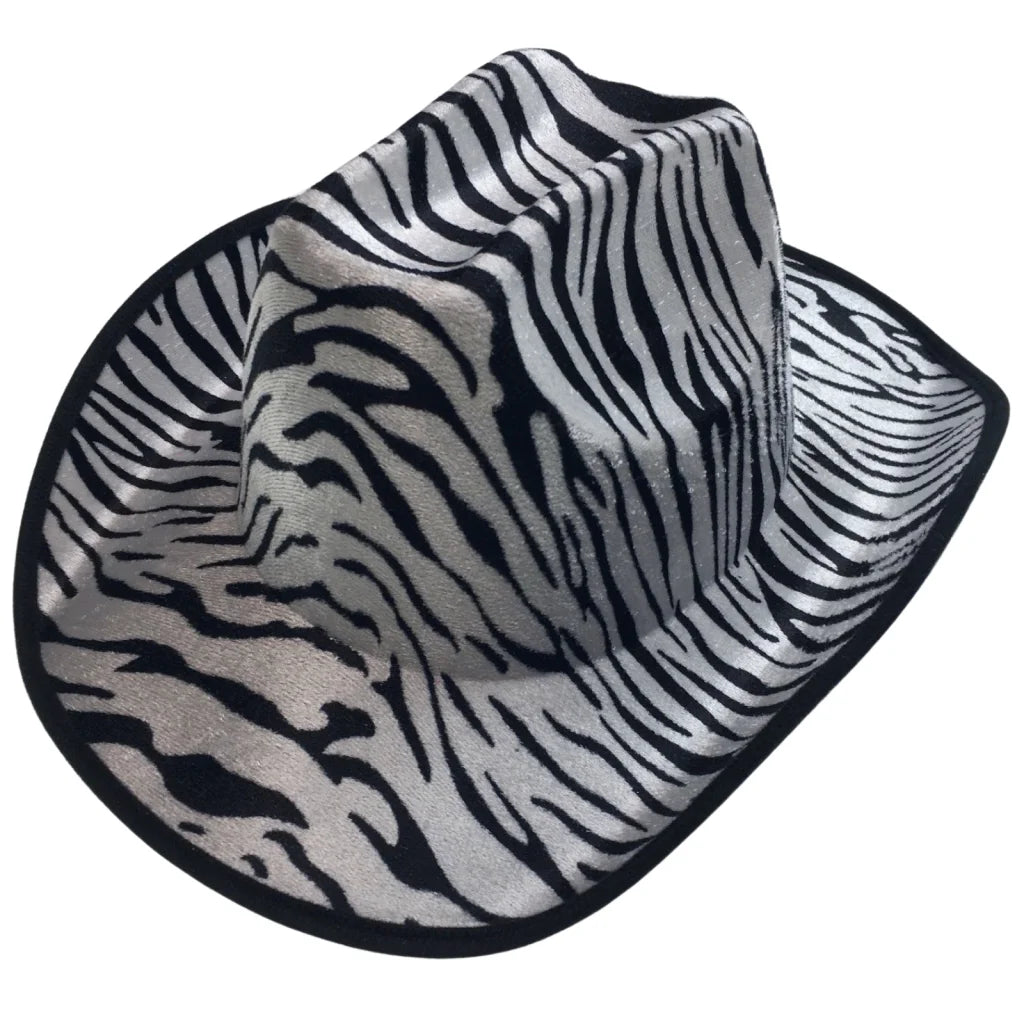 ZEBRA HAT Adult Cowboy Print Wild West Costume Party Fancy