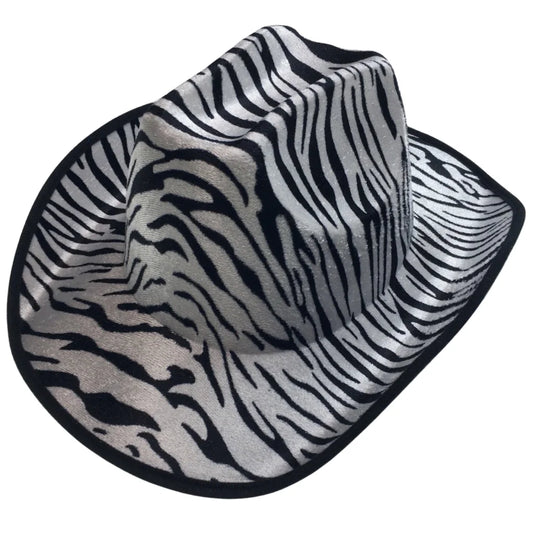ZEBRA HAT Adult Cowboy Print Wild West Costume Party Fancy