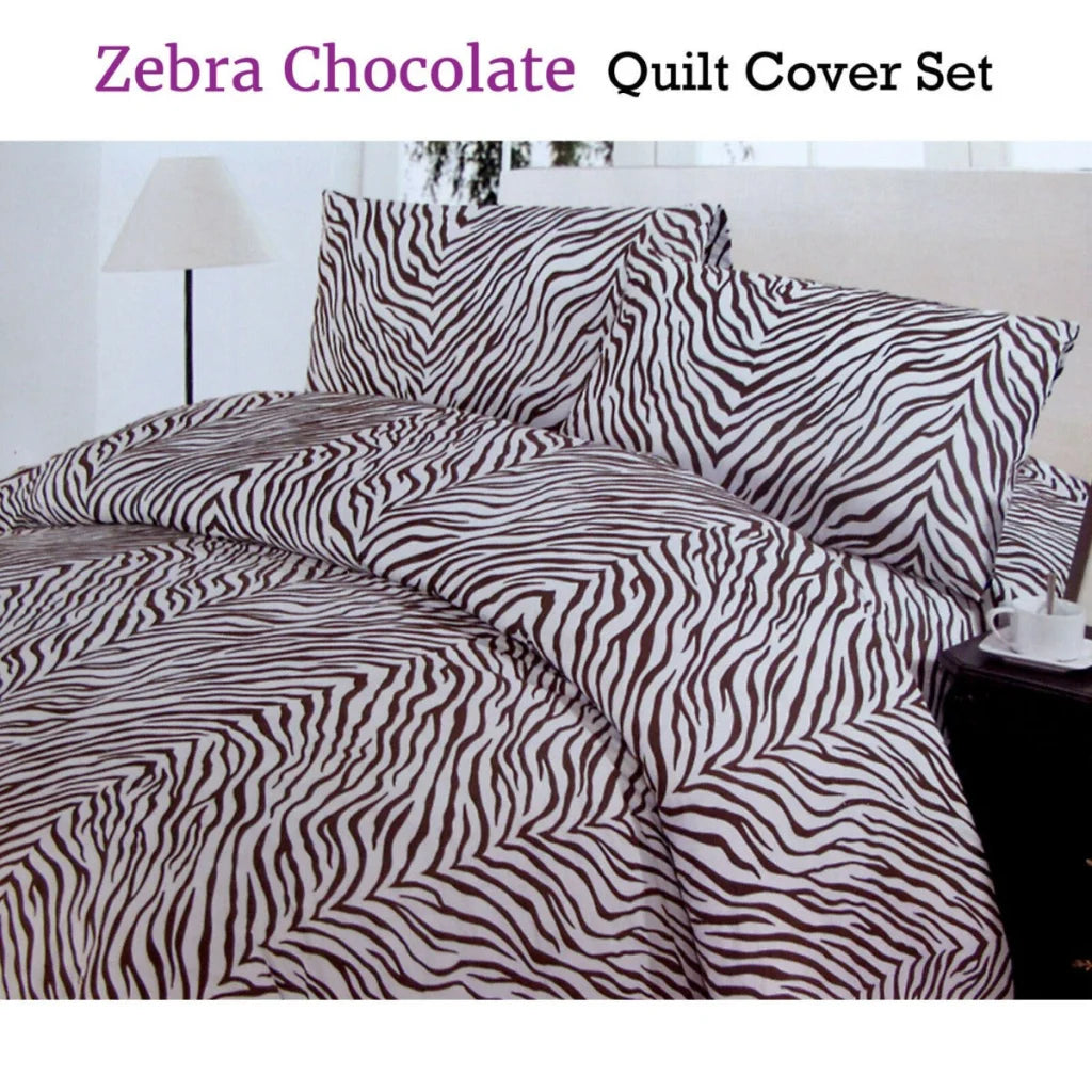 Zebra Polyester Cotton Quilt Cover Set Double - Home &
