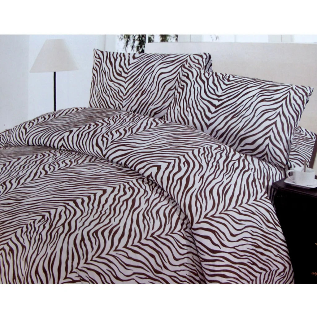 Zebra Polyester Cotton Quilt Cover Set Double - Home &