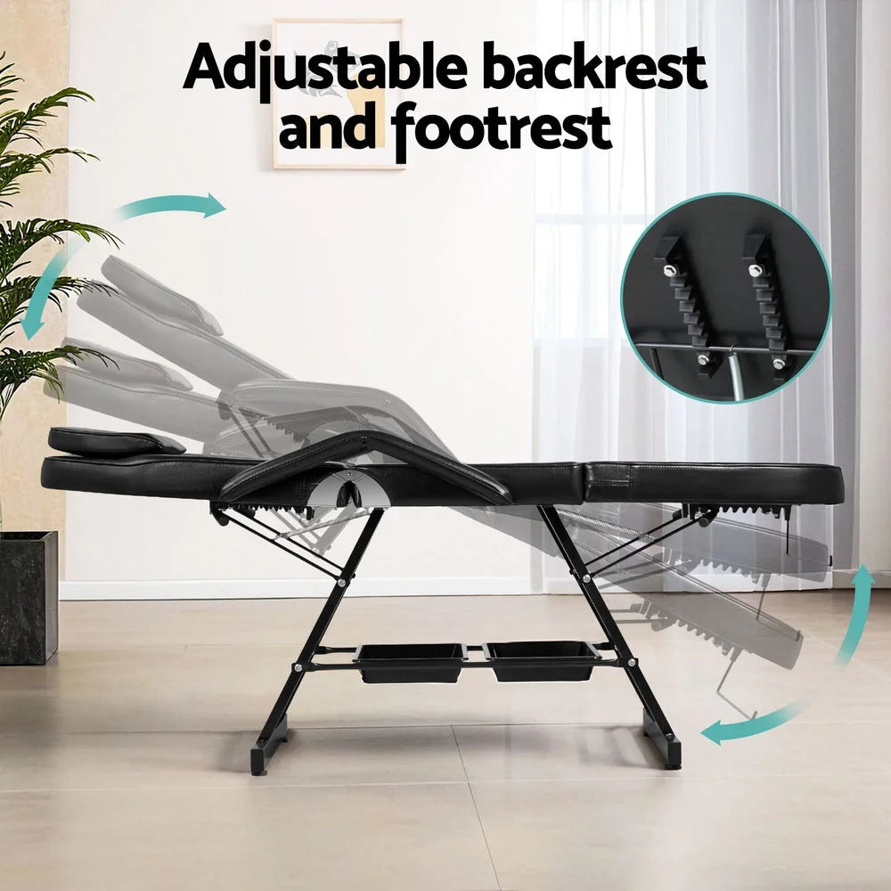 Zenses Massage Table Adjustable Salon Bed Chair 3-Fold