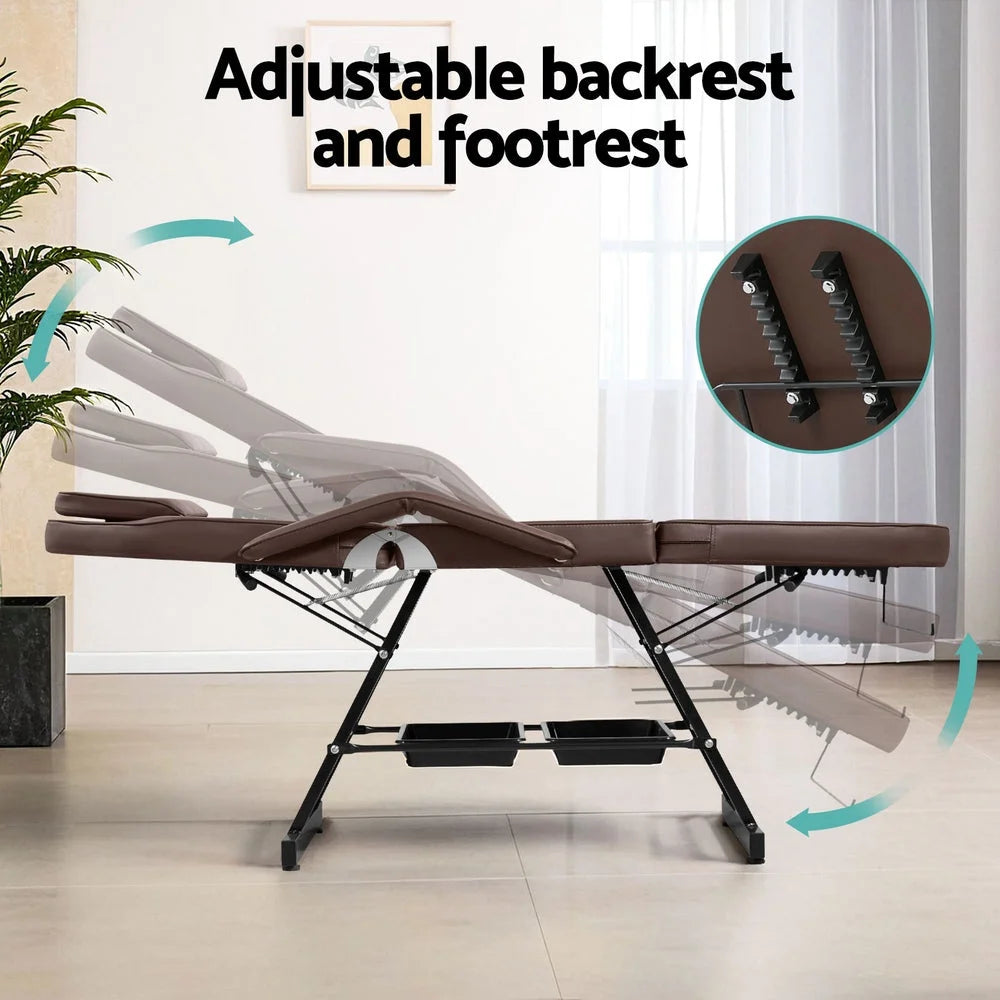 Zenses Massage Table Adjustable Salon Bed Chair 3-Fold