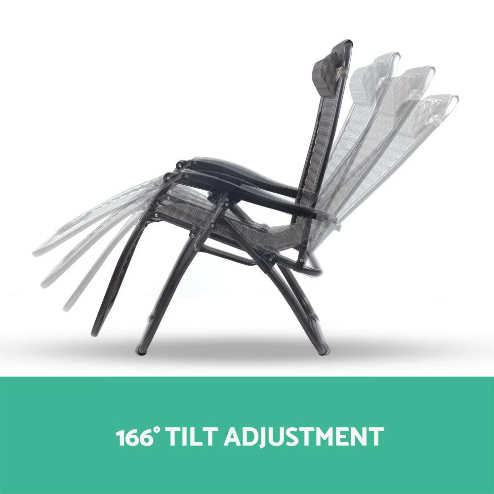 Zero Gravity Chairs Set of 2 Reclining Outdoor Furniture