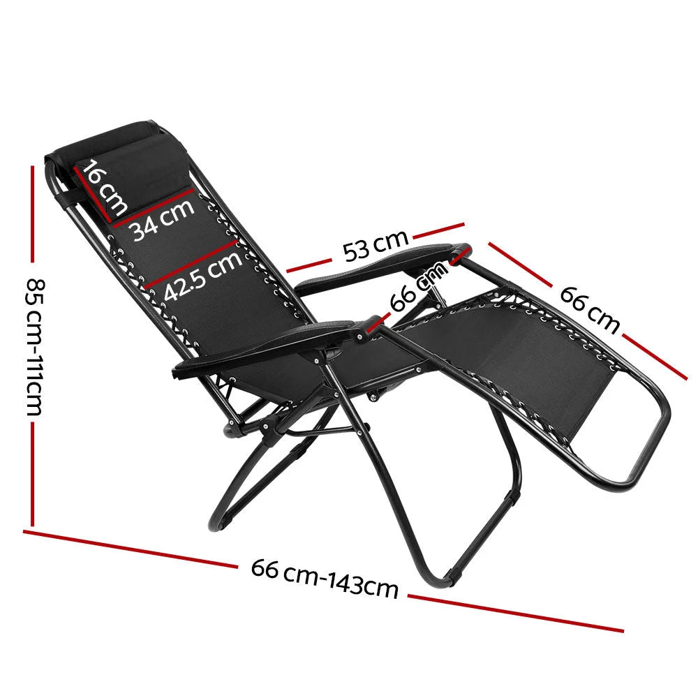 Zero Gravity Chairs Set of 2 Reclining Outdoor Furniture