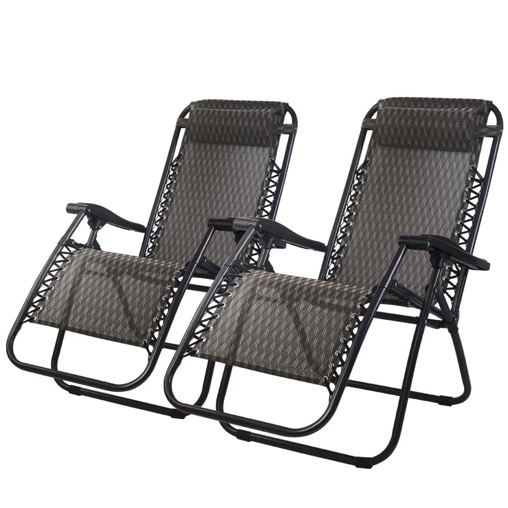 Zero Gravity Chairs Set of 2 Reclining Outdoor Furniture
