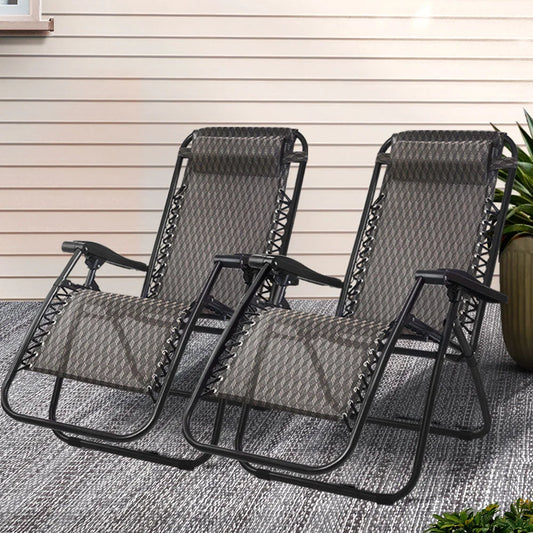 Zero Gravity Chairs Set of 2 Reclining Outdoor Furniture