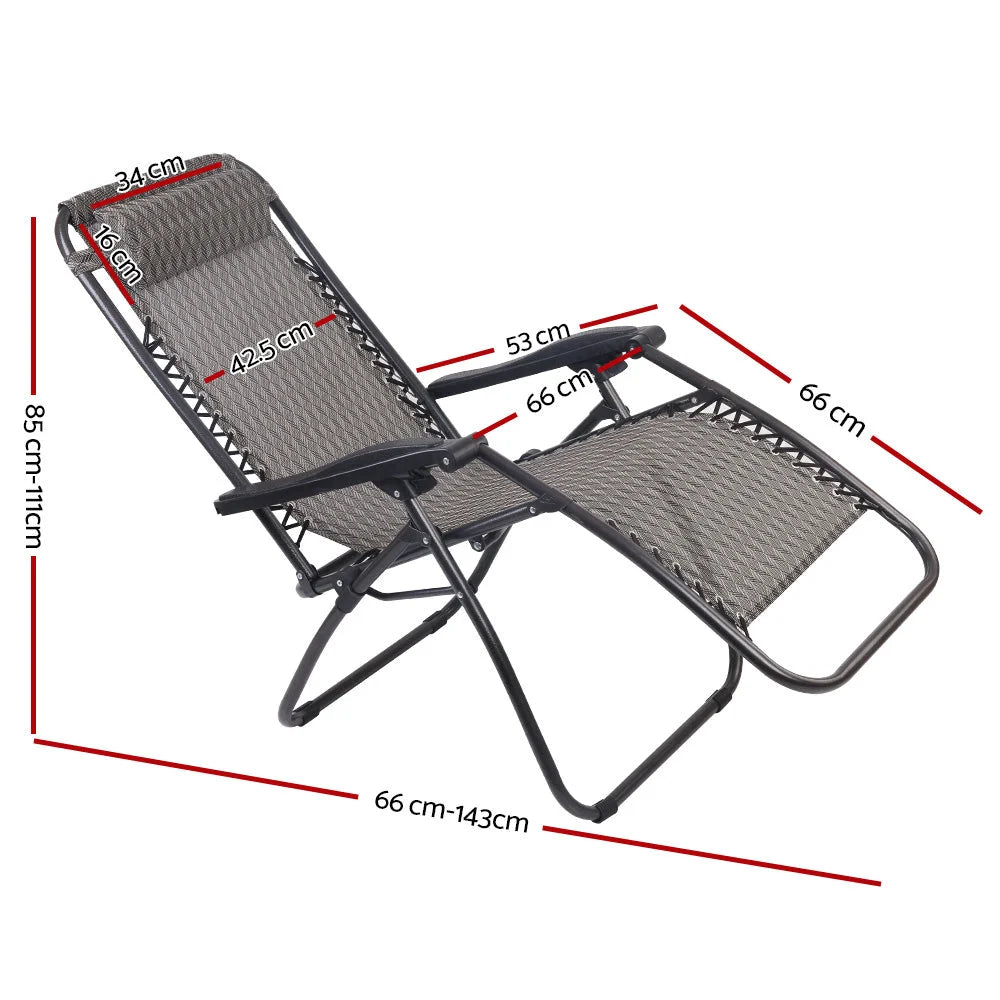 Zero Gravity Chairs Set of 2 Reclining Outdoor Furniture