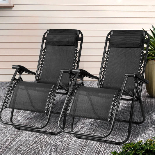 Zero Gravity Chairs Set of 2 Reclining Outdoor Furniture