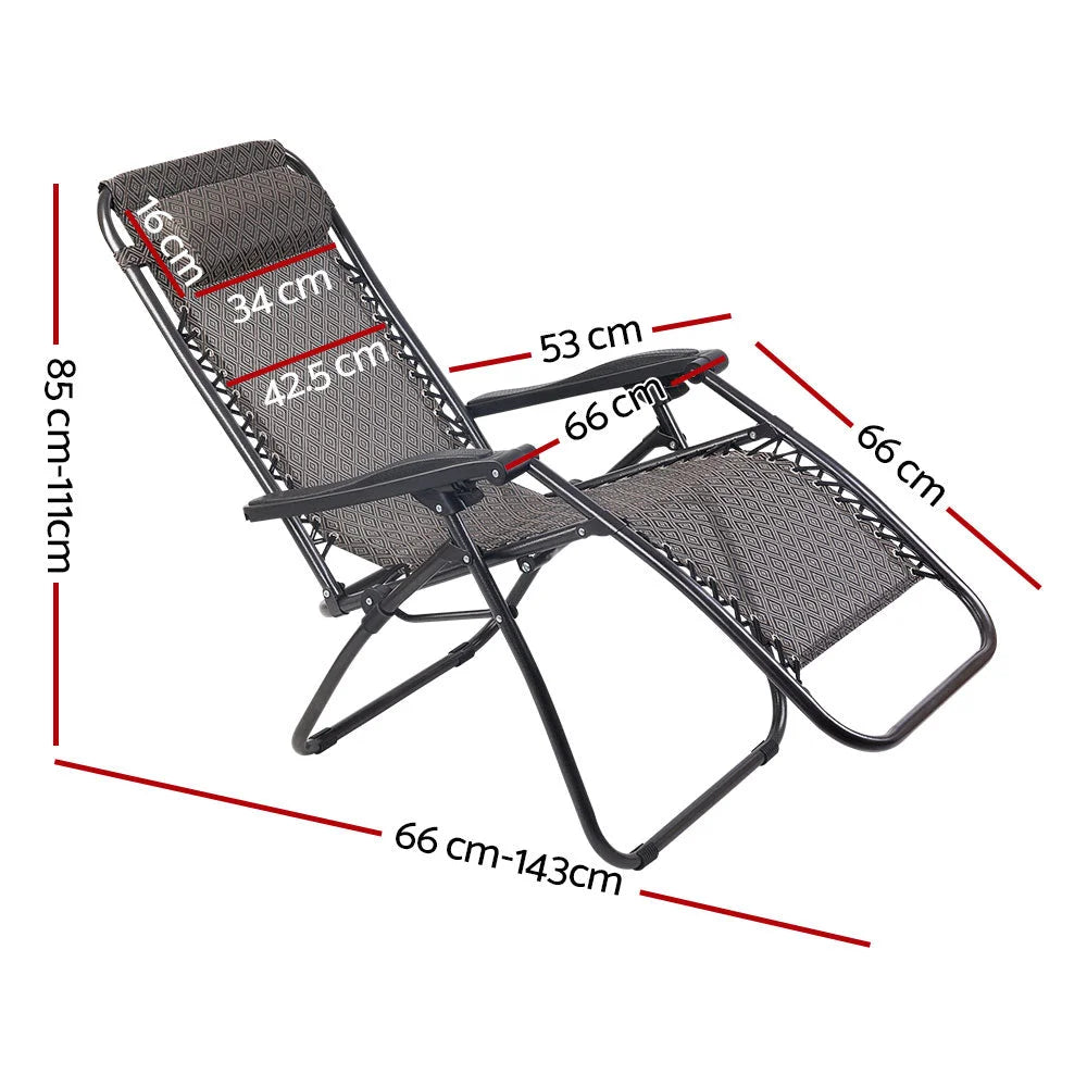 Zero Gravity Recliner Chairs Outdoor Sun Lounge Beach Chair
