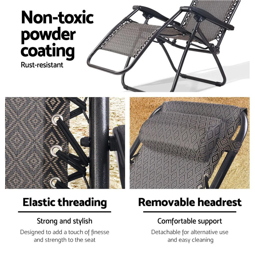 Zero Gravity Recliner Chairs Outdoor Sun Lounge Beach Chair
