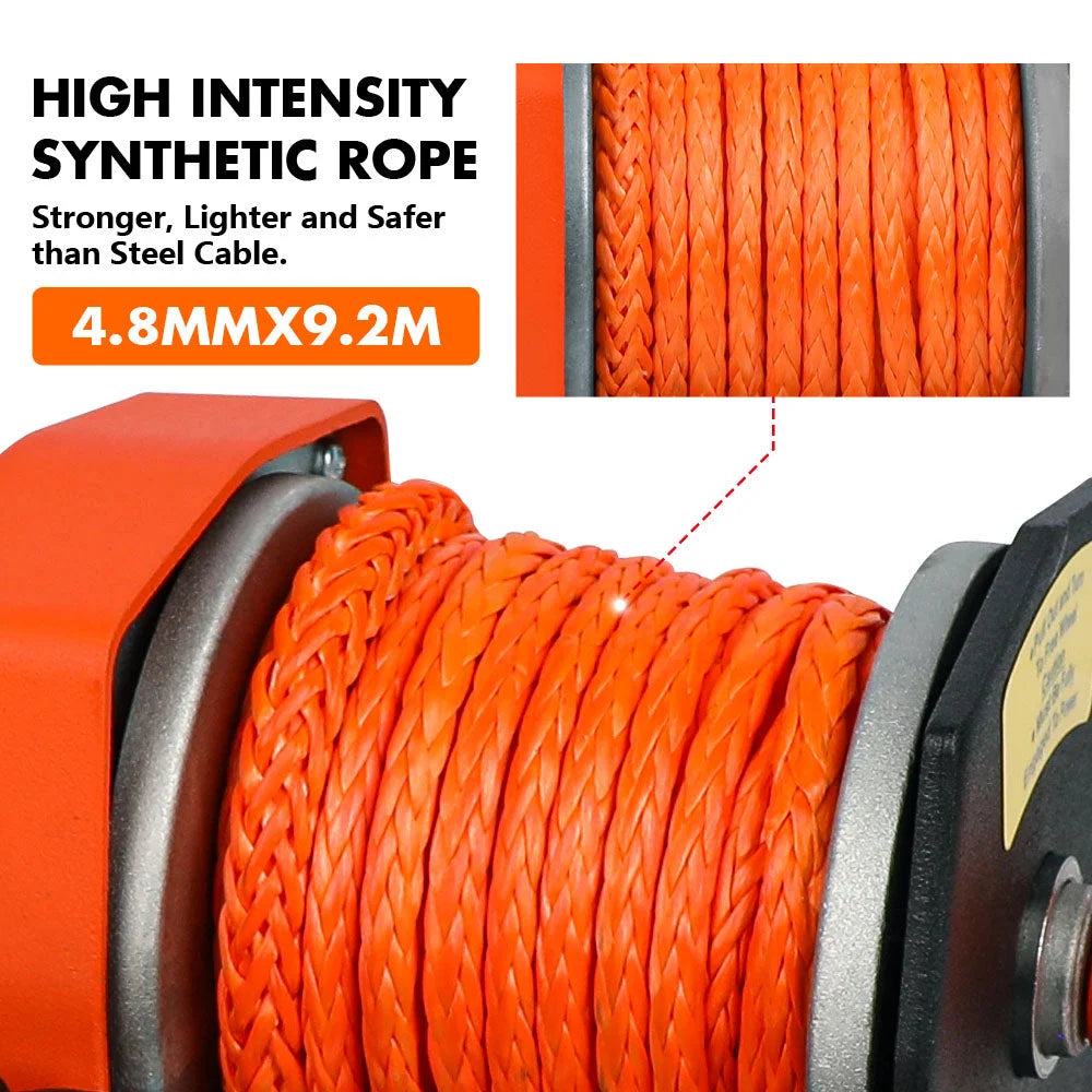 ZESUPER 12V Electric Winch 2500lbs Synthetic Rope Wireless