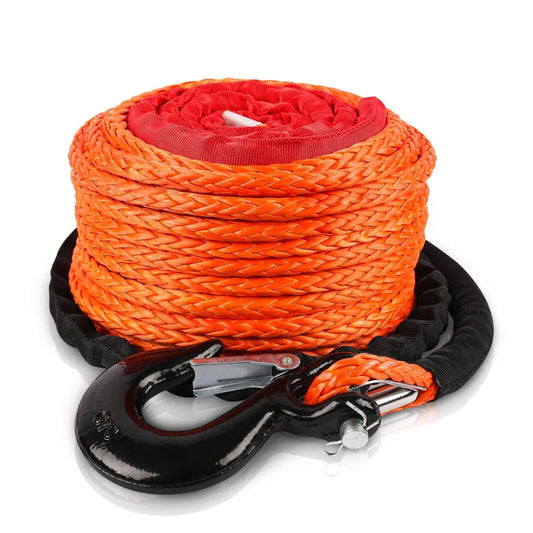 ZESUPER Winch Rope 9.5MM X 30M Dyneema SK75 Hook Synthetic