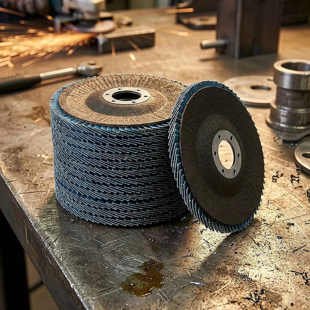 Zirconia flap disc with boxed accessories and matching pieces