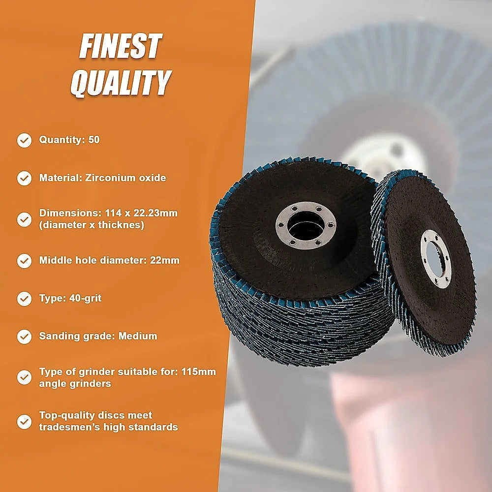 Zirconia flap disc with colour matched pieces and support fittings