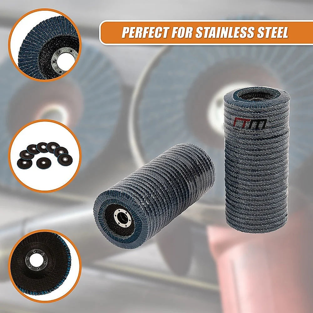 115mm zirconia flap disc with colour matched pieces and support fittings