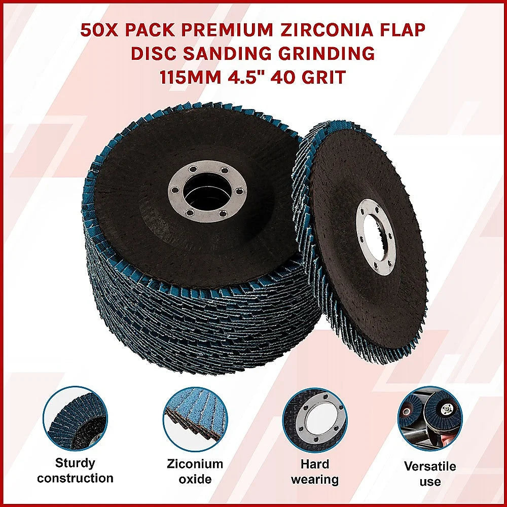 115mm zirconia flap disc with matching accessories and clear item layout