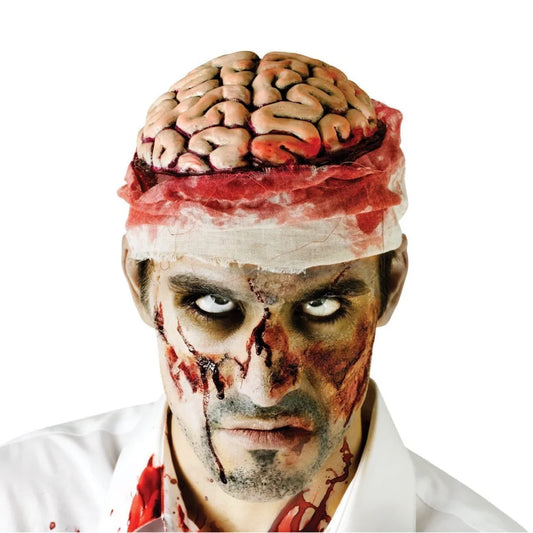 Zombie Brain Skull Cap Costume Halloween Bloody Headpiece