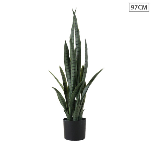 Premium 97cm Artificial Indoor Snake Sansevieria Plant Fake Decoration Tree Flower Pot - image1