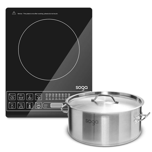 Premium Electric Smart Induction Cooktop and 14L Stainless Steel Stockpot - image1