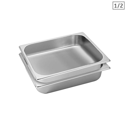 Premium 2X Gastronorm GN Pan Full Size 1/2 GN Pan 6.5cm Deep Stainless Steel Tray - image1