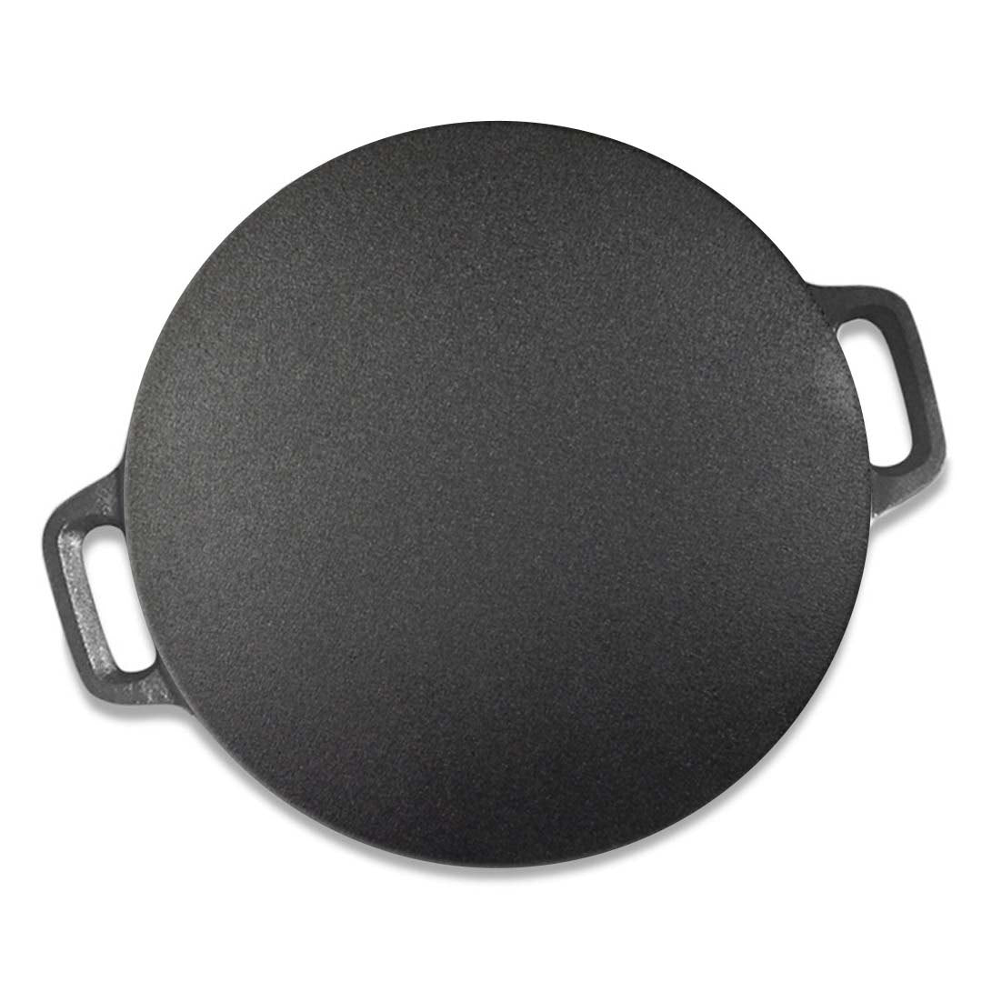 Premium 37cm Cast Iron Induction Crepes Pan Baking Cookie Pancake Pizza Bakeware - image1