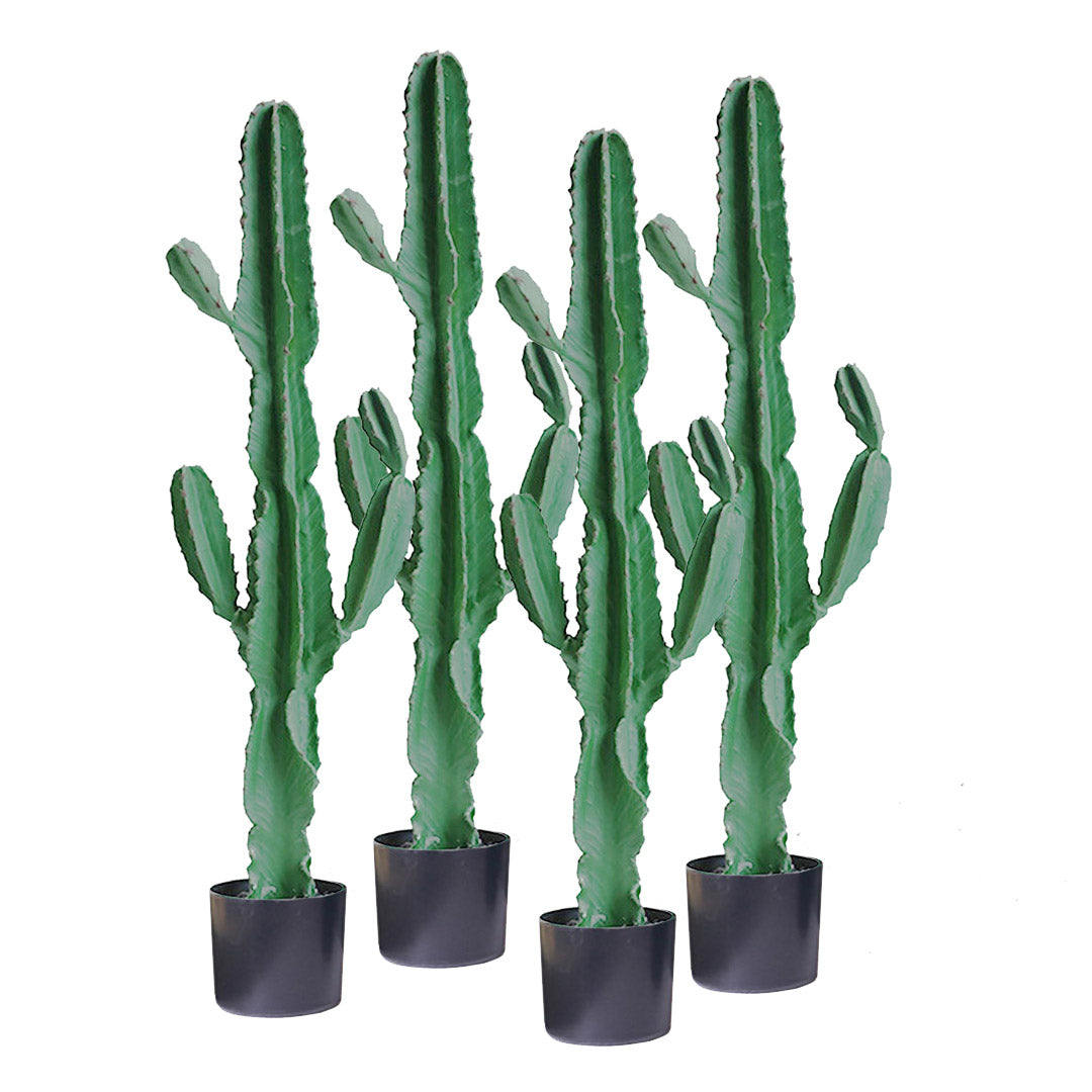 Premium 4X 120cm Green Artificial Indoor Cactus Tree Fake Plant Simulation Decorative 6 Heads - image1