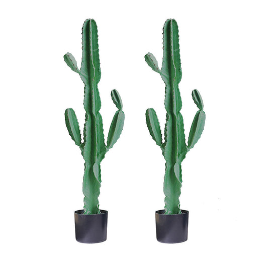 Premium 2X 120cm Green Artificial Indoor Cactus Tree Fake Plant Simulation Decorative 6 Heads - image1