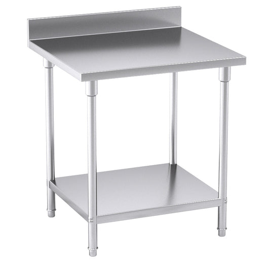 Premium Commercial Catering Kitchen Stainless Steel Prep Work Bench Table with Back-splash 80*70*85cm - image1