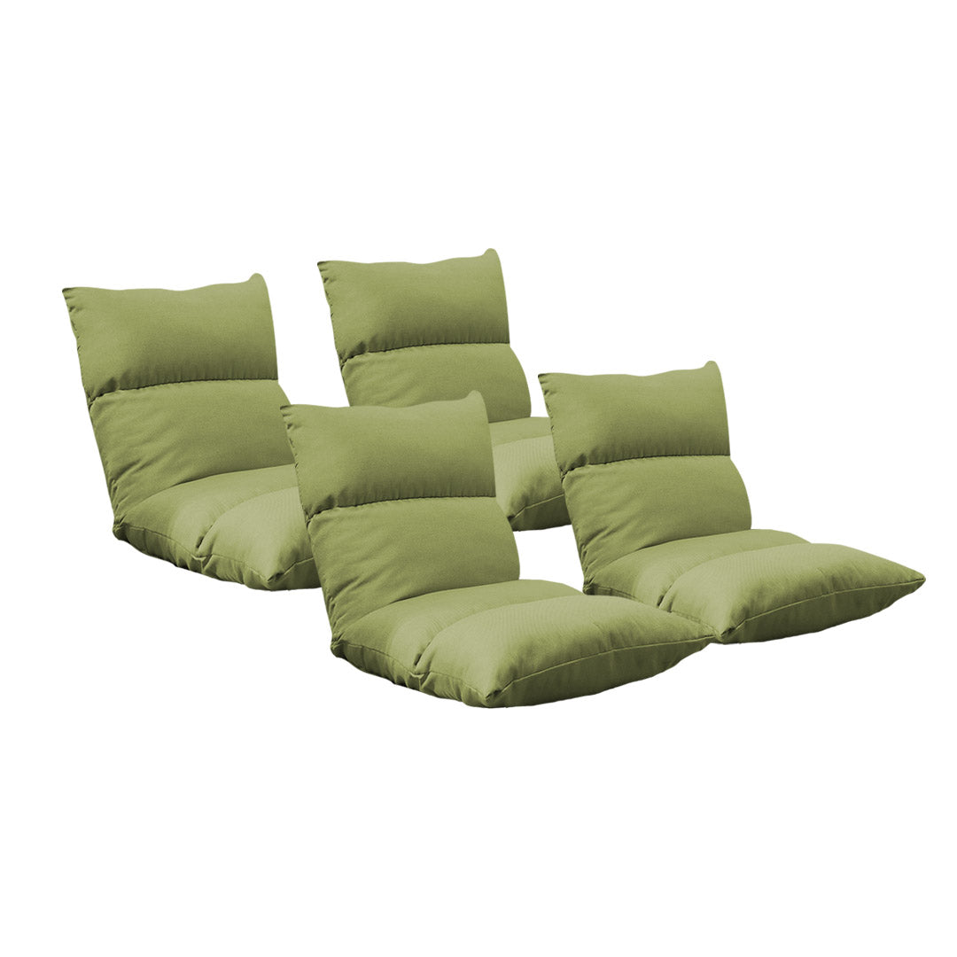 Premium 4X Lounge Floor Recliner Adjustable Lazy Sofa Bed Folding Game Chair Yellow Green - image1