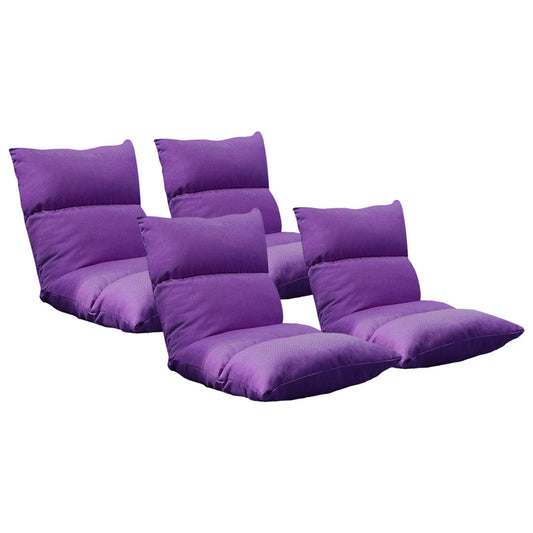 Premium 4X Lounge Floor Recliner Adjustable Lazy Sofa Bed Folding Game Chair Purple - image1