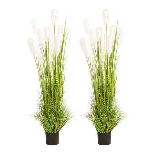 Premium 2X 120cm Green Artificial Indoor Potted Reed Grass Tree Fake Plant Simulation Decorative - image1