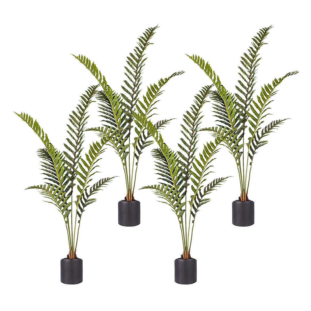 Premium 4X 150cm Artificial Green Rogue Hares Foot Fern Tree Fake Tropical Indoor Plant Home Office Decor - image1