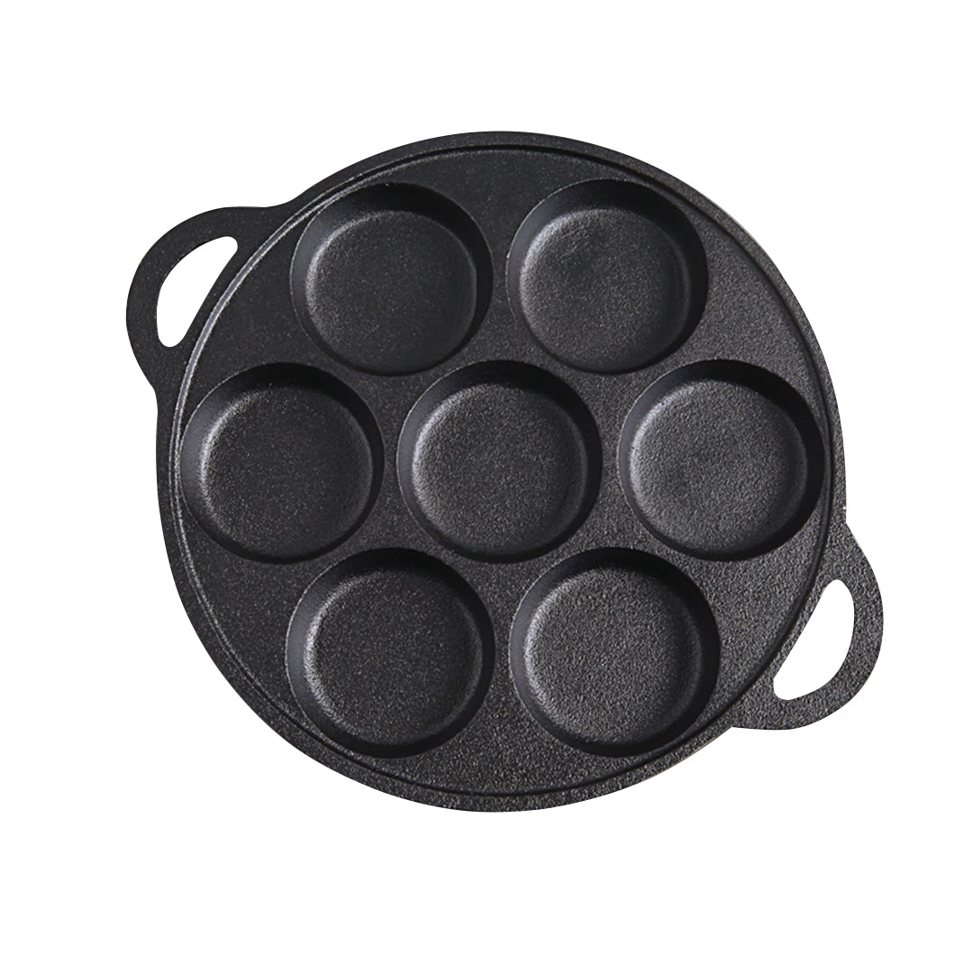 Premium 31.5cm Cast Iron Takoyaki Fry Pan Octopus Balls Maker 7 Hole Cavities Grill Mold - image1