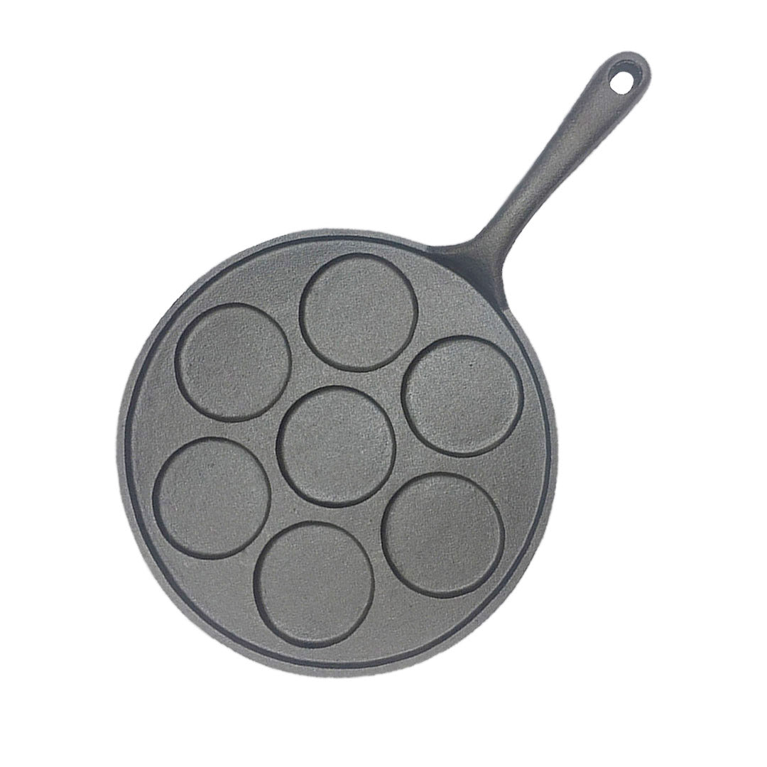 Premium 23cm Cast Iron Takoyaki Fry Pan Octopus Balls Maker 7 Hole Cavities Grill Mold - image1