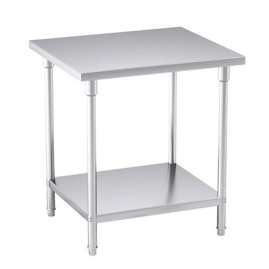 Premium 2-Tier Commercial Catering Kitchen Stainless Steel Prep Work Bench Table 80*70*85cm - image1