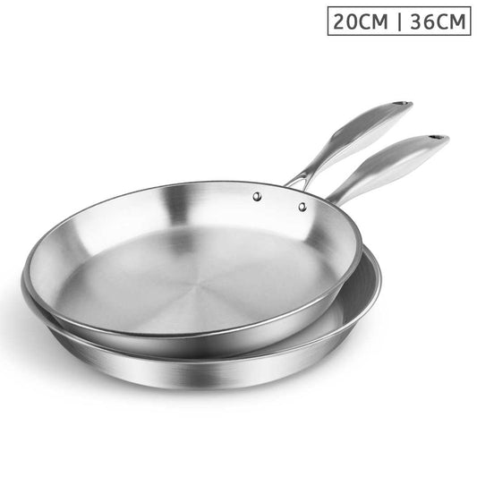 Premium Stainless Steel Fry Pan 20cm 36cm Frying Pan Top Grade Induction Cooking - image1