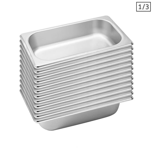 Premium 12X Gastronorm GN Pan Full Size 1/3 GN Pan 6.5 cm Deep Stainless Steel Tray - image1