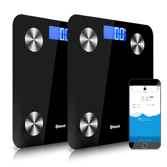 Premium 2X Wireless Bluetooth Digital Body Fat Scale Bathroom Health Analyser Weight Black - image1
