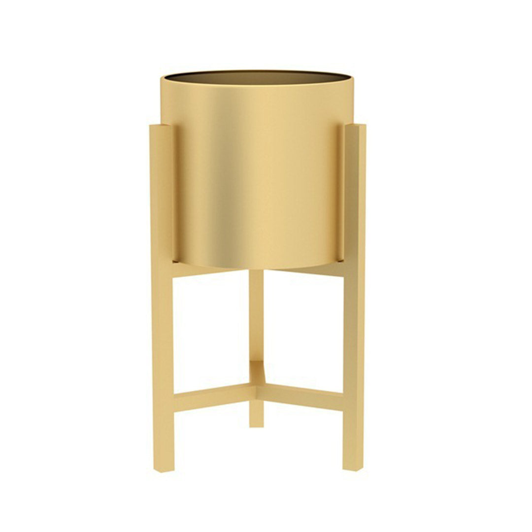 Premium 45cm Gold Metal Plant Stand with Flower Pot Holder Corner Shelving Rack Indoor Display - image1