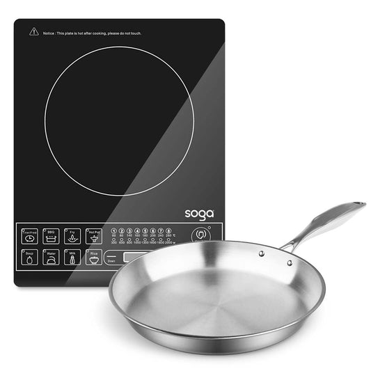 Premium Electric Smart Induction Cooktop and 28cm Stainless Steel Fry Pan Cooking Frying Pan - image1