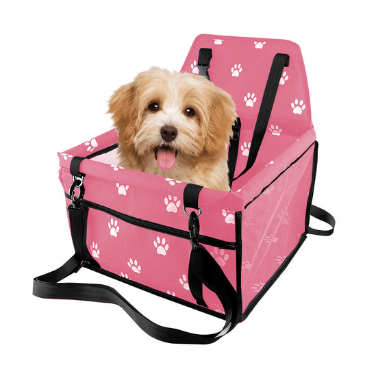 Premium Waterproof Pet Booster Car Seat Breathable Mesh Safety Travel Portable Dog Carrier Bag Pink - image1