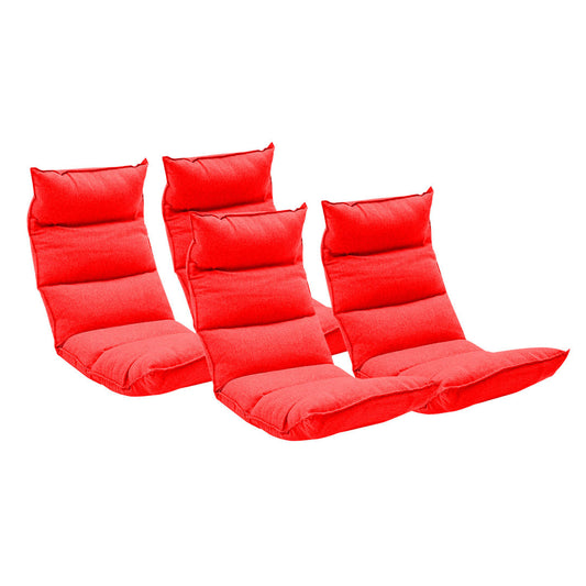 Premium 4X Foldable Tatami Floor Sofa Bed Meditation Lounge Chair Recliner Lazy Couch Red - image1