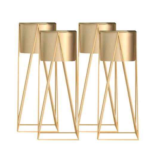 Premium 4X 50cm Gold Metal Plant Stand with Gold Flower Pot Holder Corner Shelving Rack Indoor Display - image1