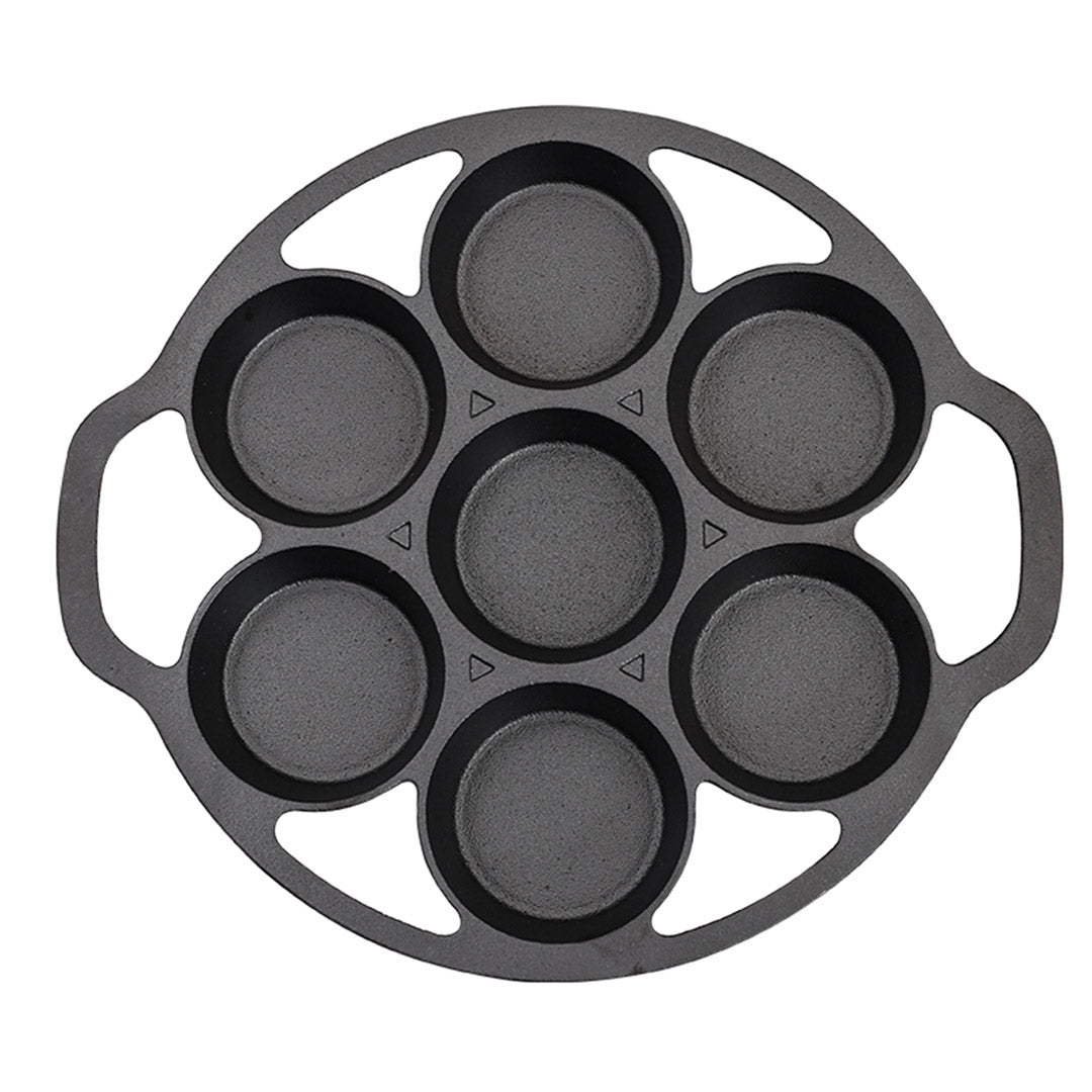 Premium 32cm Cast Iron Takoyaki Fry Pan Octopus Balls Maker 7 Hole Cavities Grill Mold - image1