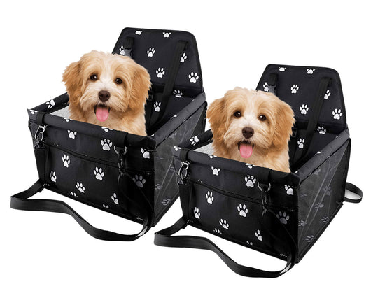 Premium 2X Waterproof Pet Booster Car Seat Breathable Mesh Safety Travel Portable Dog Carrier Bag Black - image1
