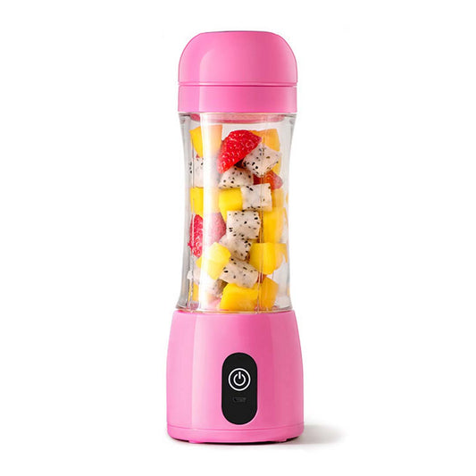 Premium 380ml Portable Mini USB Rechargeable Handheld Fruit Mixer Juicer Pink - image1
