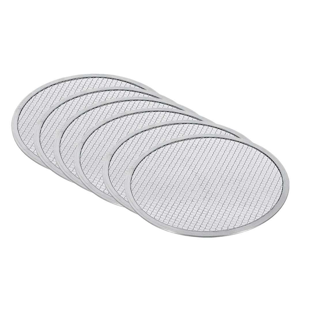 Premium 6X 10-inch Round Seamless Aluminium Nonstick Commercial Grade Pizza Screen Baking Pan - image2