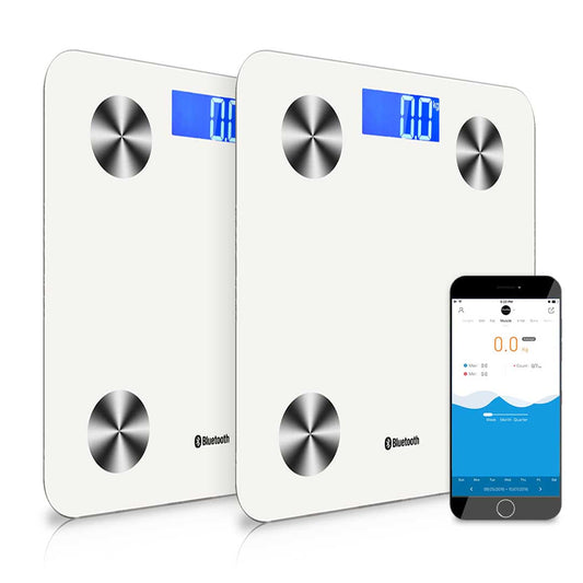 Premium 2X Wireless Bluetooth Digital Body Fat Scale Bathroom Health Analyser Weight White - image1