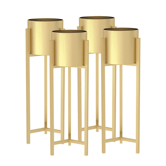 Premium 4X 90cm Gold Metal Plant Stand with Flower Pot Holder Corner Shelving Rack Indoor Display - image1